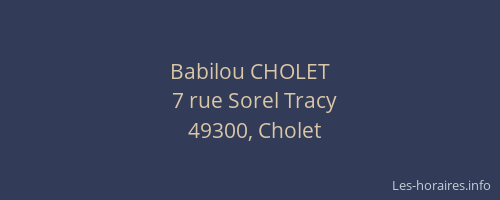 Babilou CHOLET
