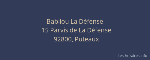 Babilou La Défense