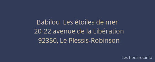 Babilou  Les étoiles de mer