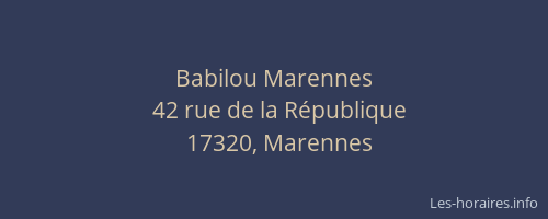 Babilou Marennes