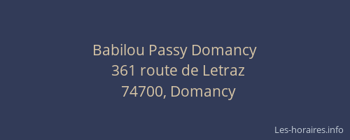 Babilou Passy Domancy