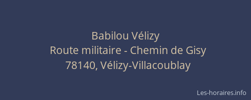Babilou V&eacute;lizy