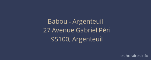 Babou - Argenteuil