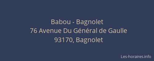 Babou - Bagnolet