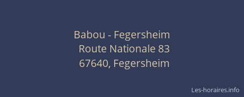 Babou - Fegersheim