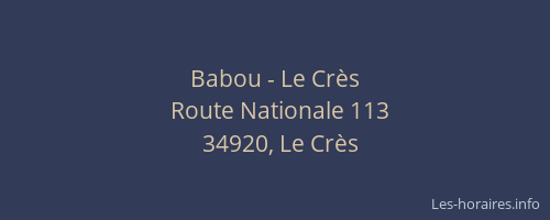 Babou - Le Crès