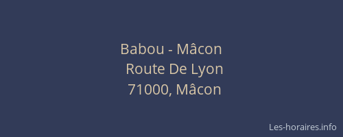 Babou - Mâcon