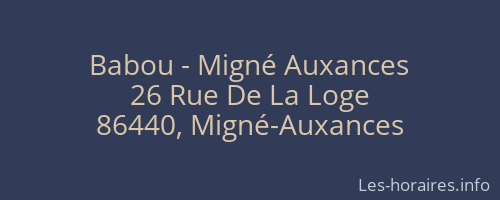 Babou - Migné Auxances