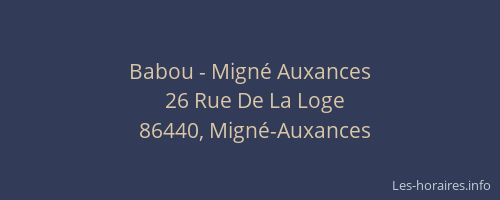 Babou - Mign&eacute; Auxances