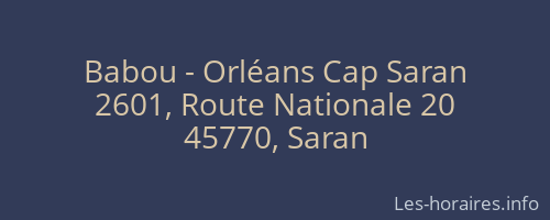 Babou - Orléans Cap Saran