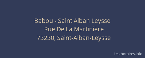 Babou - Saint Alban Leysse