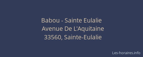 Babou - Sainte Eulalie