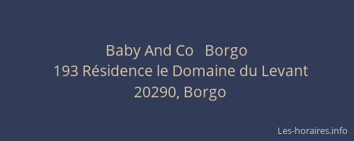 Baby And Co   Borgo