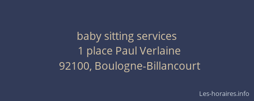 baby sitting services