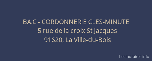 BA.C - CORDONNERIE CLES-MINUTE