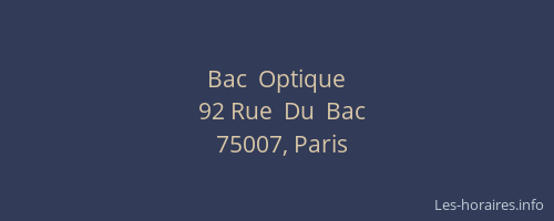 Bac  Optique