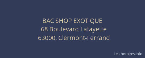 BAC SHOP EXOTIQUE