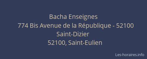 Bacha Enseignes