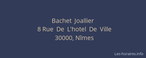 Bachet  Joallier