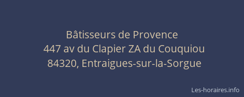 B&acirc;tisseurs de Provence