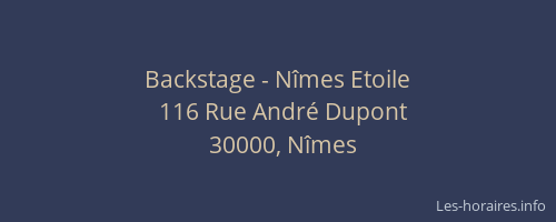 Backstage - Nîmes Etoile