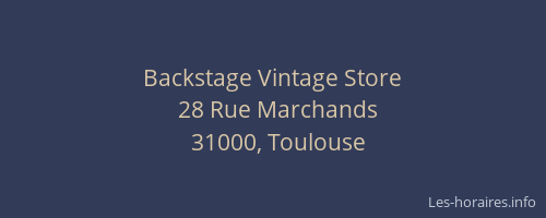 Backstage Vintage Store