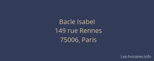 Bacle Isabel