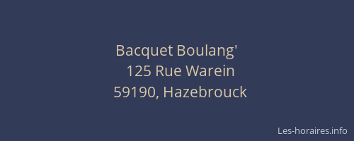 Bacquet Boulang'
