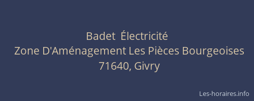 Badet  &Eacute;lectricit&eacute;