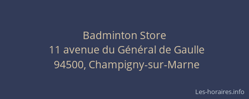 Badminton Store