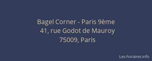 Bagel Corner - Paris 9ème