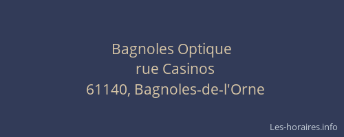 Bagnoles Optique