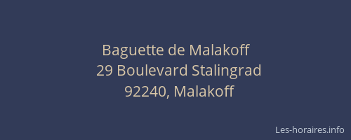 Baguette de Malakoff