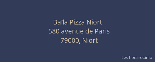 Baïla Pizza Niort