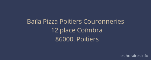 Baïla Pizza Poitiers Couronneries