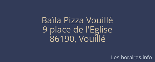 Baïla Pizza Vouillé
