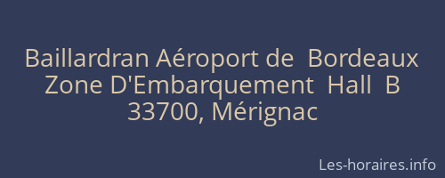 Baillardran Aéroport de  Bordeaux