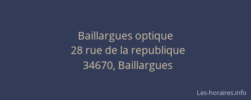 Baillargues optique