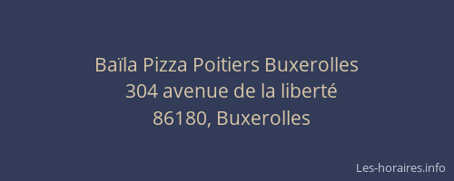 Baïla Pizza Poitiers Buxerolles