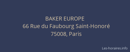 BAKER EUROPE