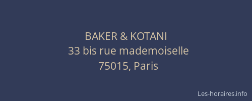 BAKER & KOTANI