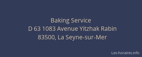 Baking Service