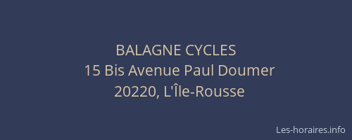 BALAGNE CYCLES