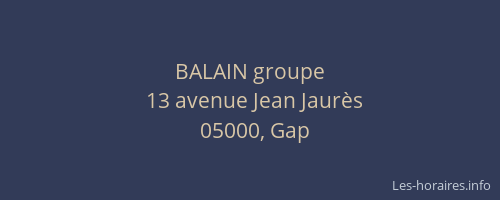 BALAIN groupe