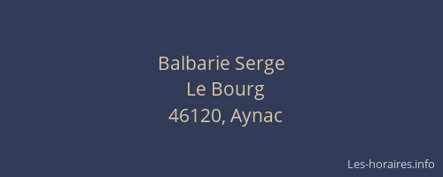 Balbarie Serge