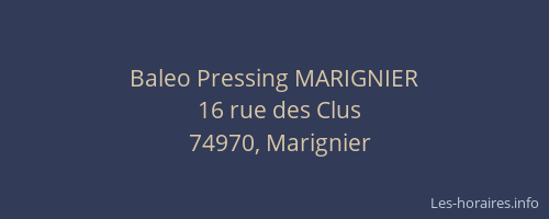 Baleo Pressing MARIGNIER