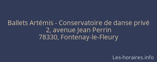 Ballets Artémis - Conservatoire de danse privé