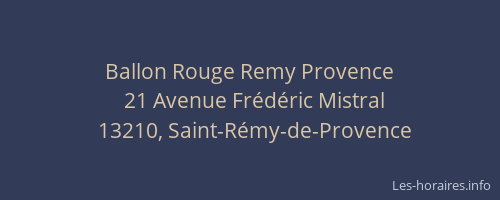 Ballon Rouge Remy Provence