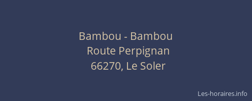 Bambou - Bambou
