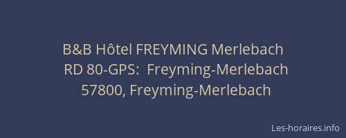 B&B Hôtel FREYMING Merlebach